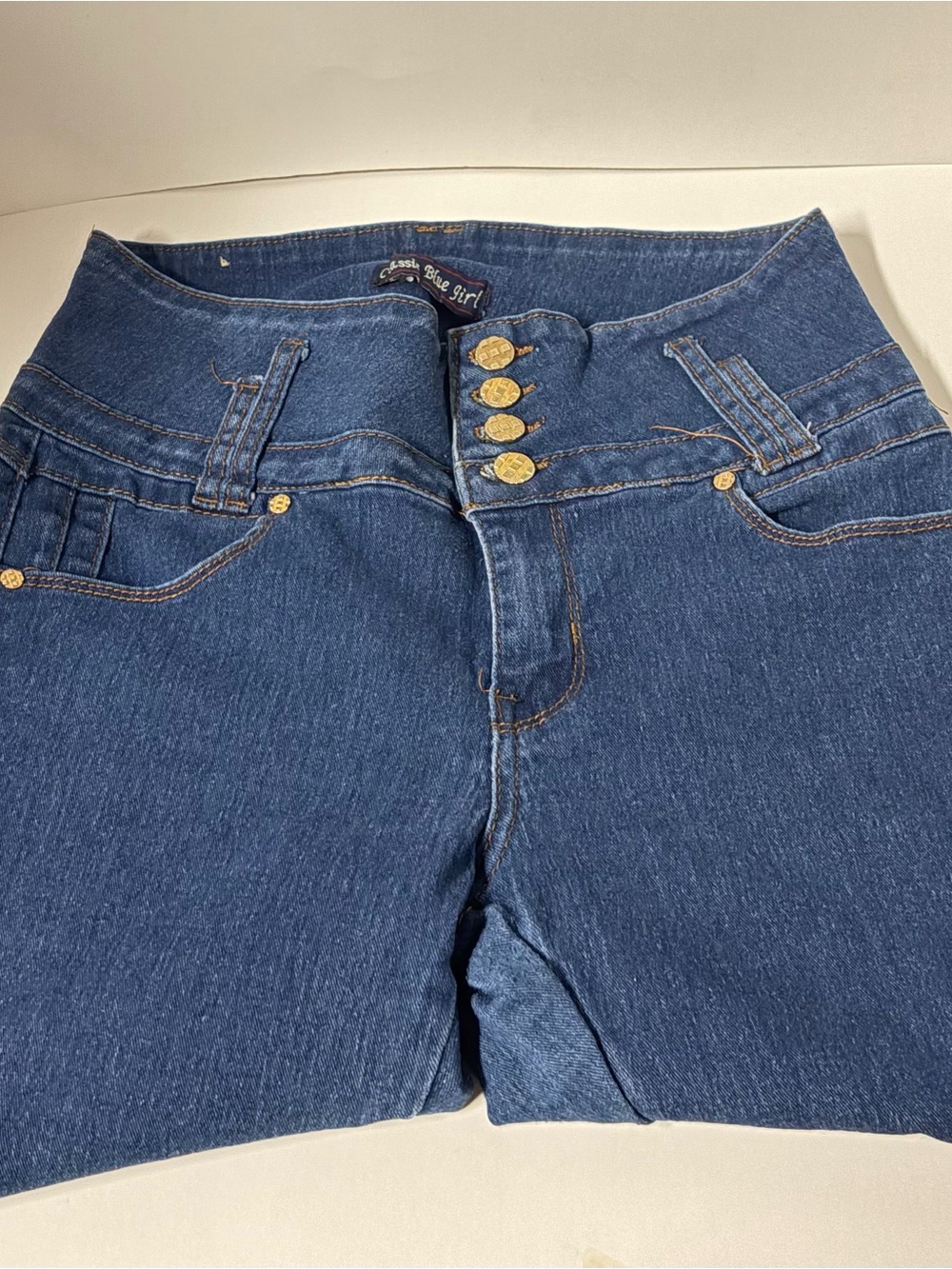 Classic High-Waist Dark Blue Women’s Jeans